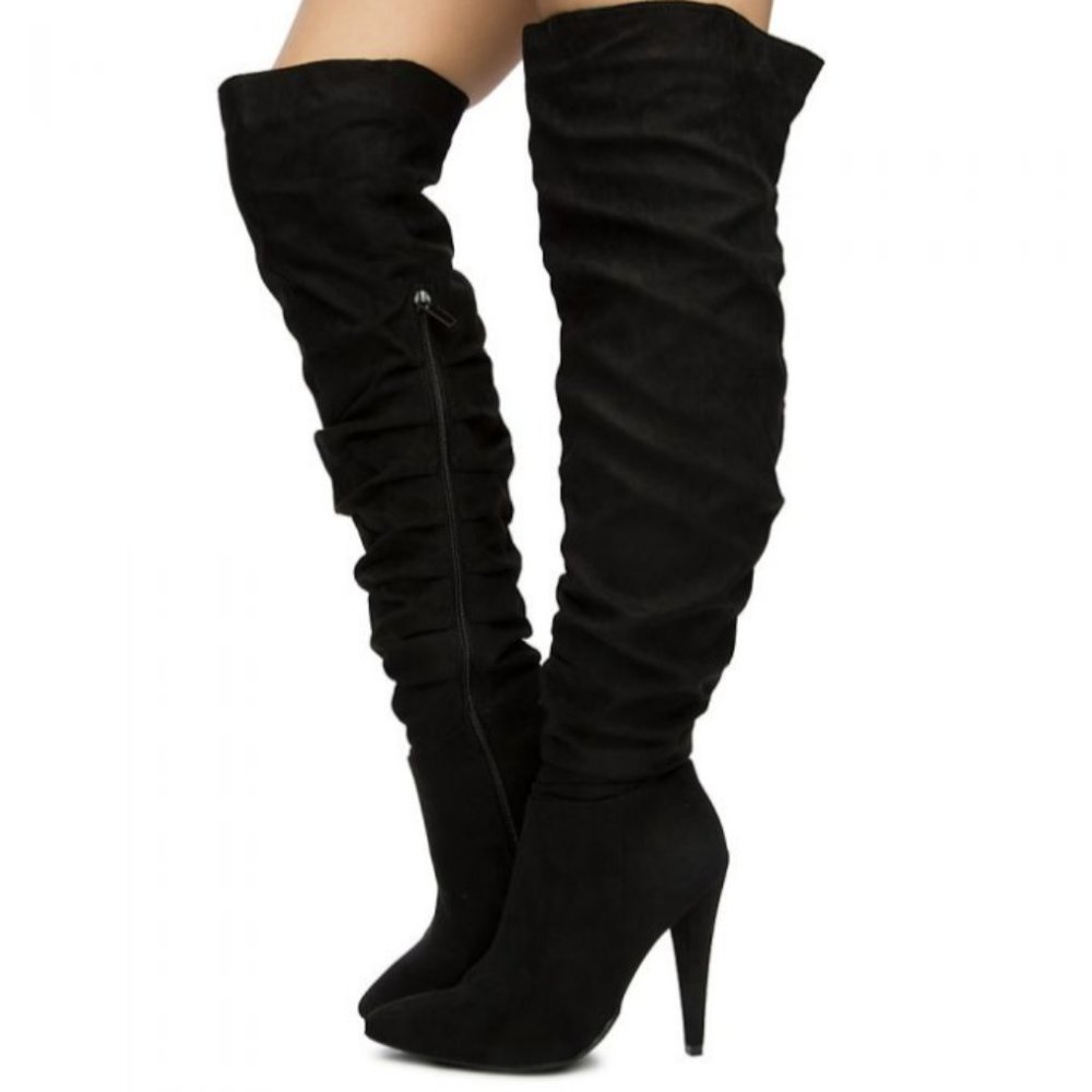 Knee high black boots size 9